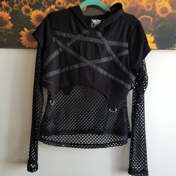 Killstar Tops - Killstar witchnet hooded top